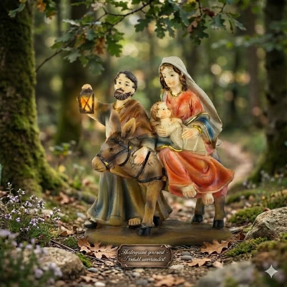 Krippenfigur Heilige Familie auf der Flucht, ca. 13 cm, K 084-14